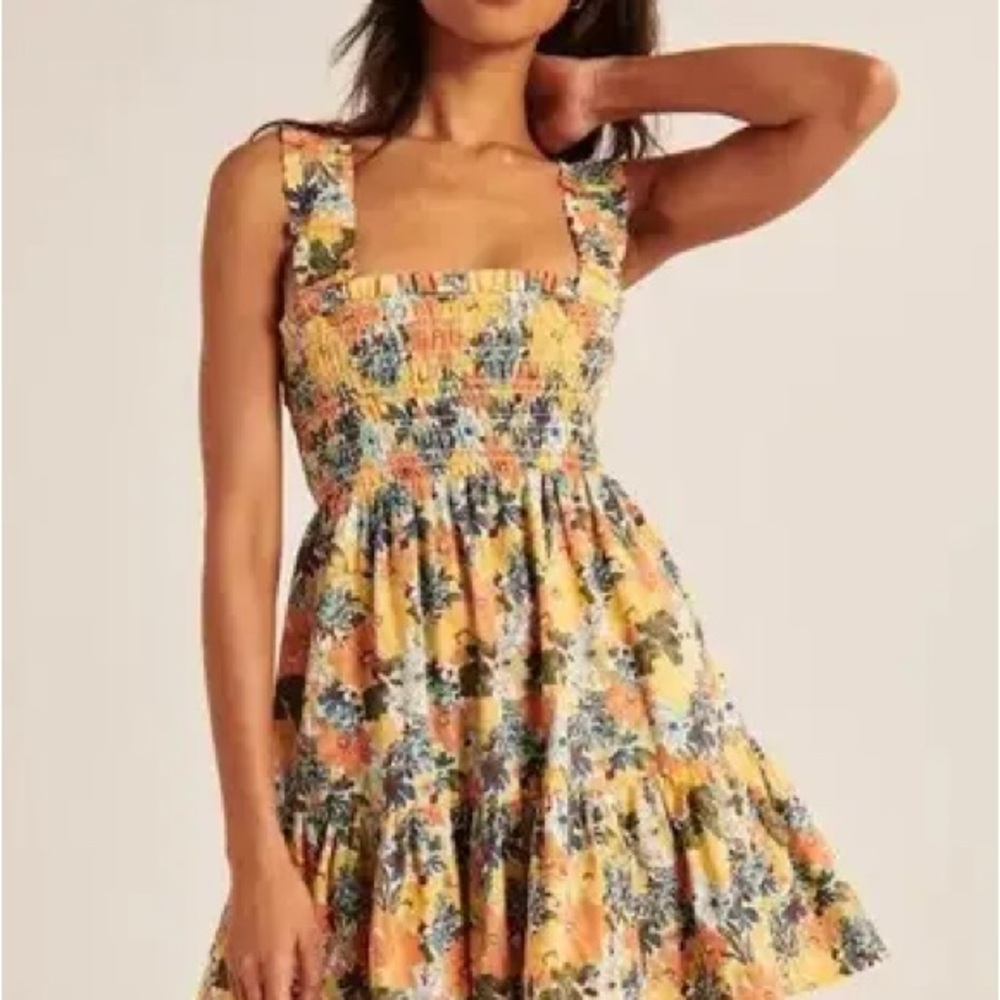 Abercrombie & Fitch Yellow Floral Mini Dress